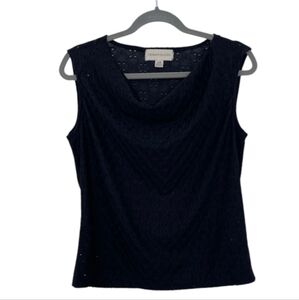 Navy Blue Urbanology Women's Knit Eyelet Cowl Tank Top